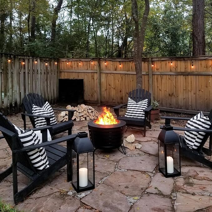 cozy outdoor space with TIKI brand fire pit